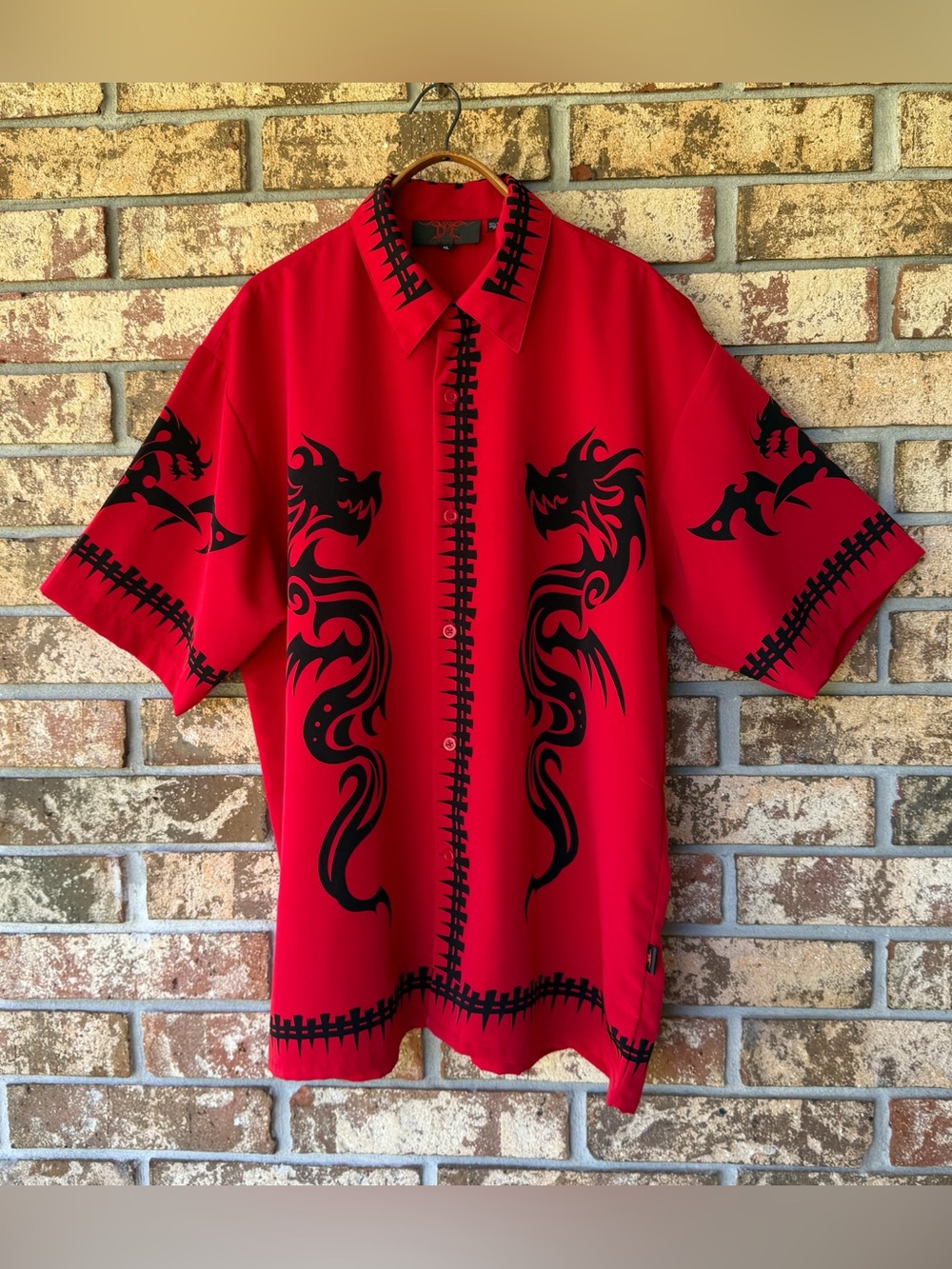 Men’s Vintage Dragonfly Roadhouse Shirt Size XL "Dragon Bones" Excellent!